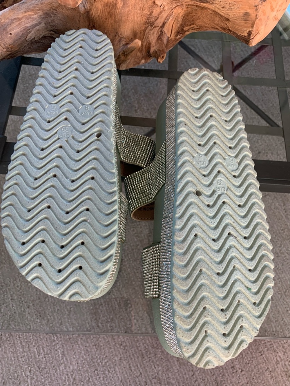 NEW Cape Robbin Praise Footbed Platform Strappy Rhinestone Sandals Size 8 - Picture 6 of 8